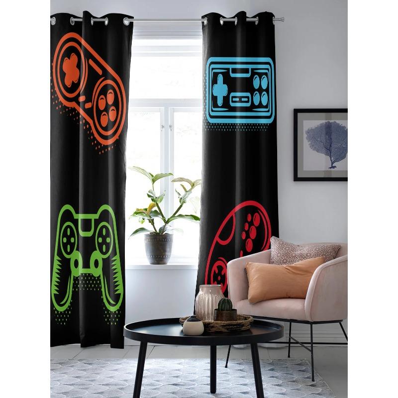 Video Game Art Handle Decoration Window Curtain for Living Room Bedroom Drapes Home Decor Kitchen Blinds Curtains