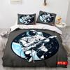 3D Astronaut King Queen Duvet Cover Cartoon Galaxy Universe Bedding Collection For Kids Boys Girls Outer Space Soft 23Pcs Quilt Cover