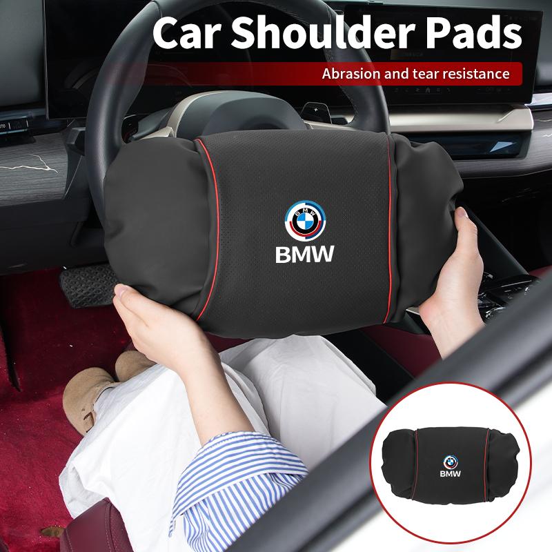 BAGF7 Car Sticker Luxury High Quality Car Seat Headrest Neck Rest Shoulder Pad Cover Auto Accessories For BMW E91 E30 G20 X3 X5 M5 M3