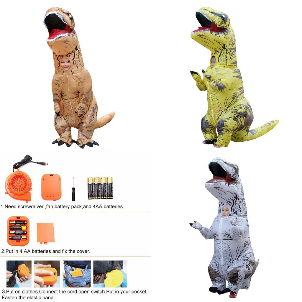 Poutavý Nafukovací Kostým T-Rexe Pro Děti Cosplay Dobrodružství