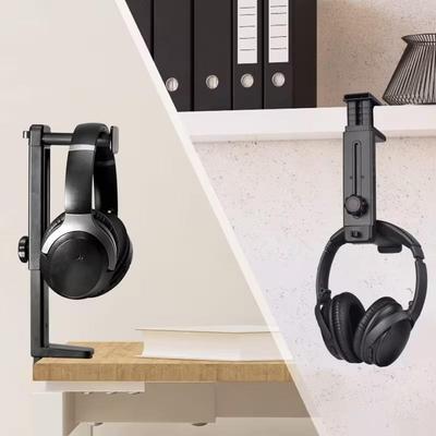 Headphone Stand Organizers Rotatable Extendable Under Desk Clamp Mount Support