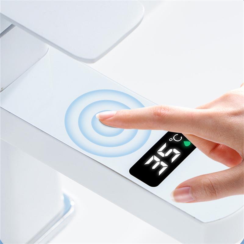 Touch LED Digital Temperature Display Basin Faucet  Cold Mixer Tap Ceramic Valve Core Kitchen Bathroom Accessories White