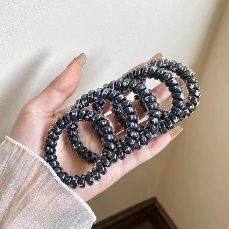 Candy Color Hair Rope Girl Telephone Wire Star Pattern  Elastic Hair Band Frosted Spiral Cord Rubber Hair Tie Stretch Headband