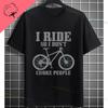 Never Underestimate An Old Guy On A Bicycle Funny Cycling Tshirt Slogan Graphic Design Tee Casual Shortsleev Cotton Tshirt