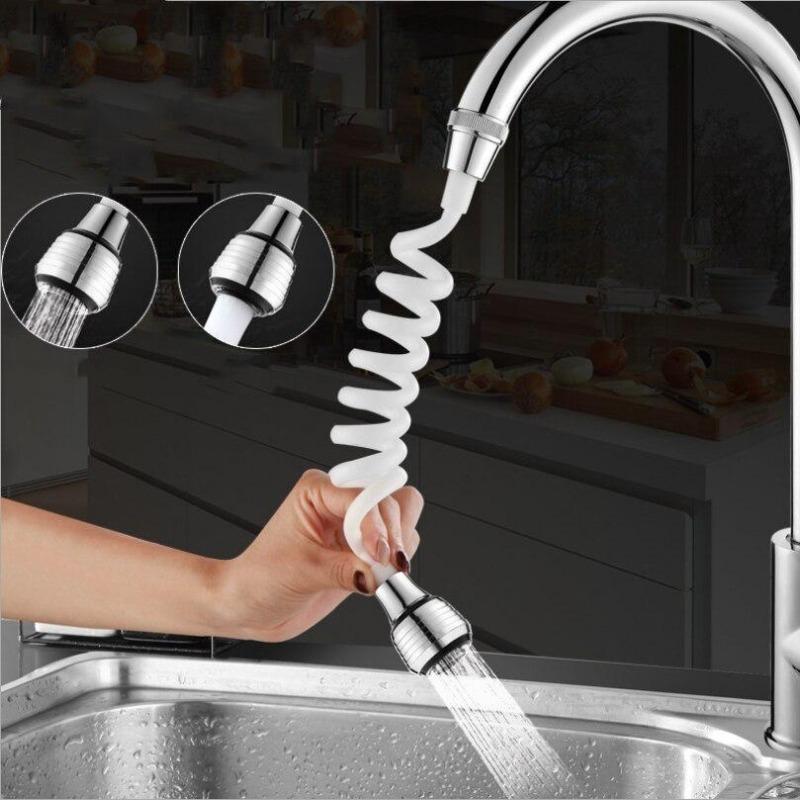 

Home Kitchen Bathroom Faucet Extension Extender Lengthen ABS Hose Portable Stretchable Foam Shower Tap