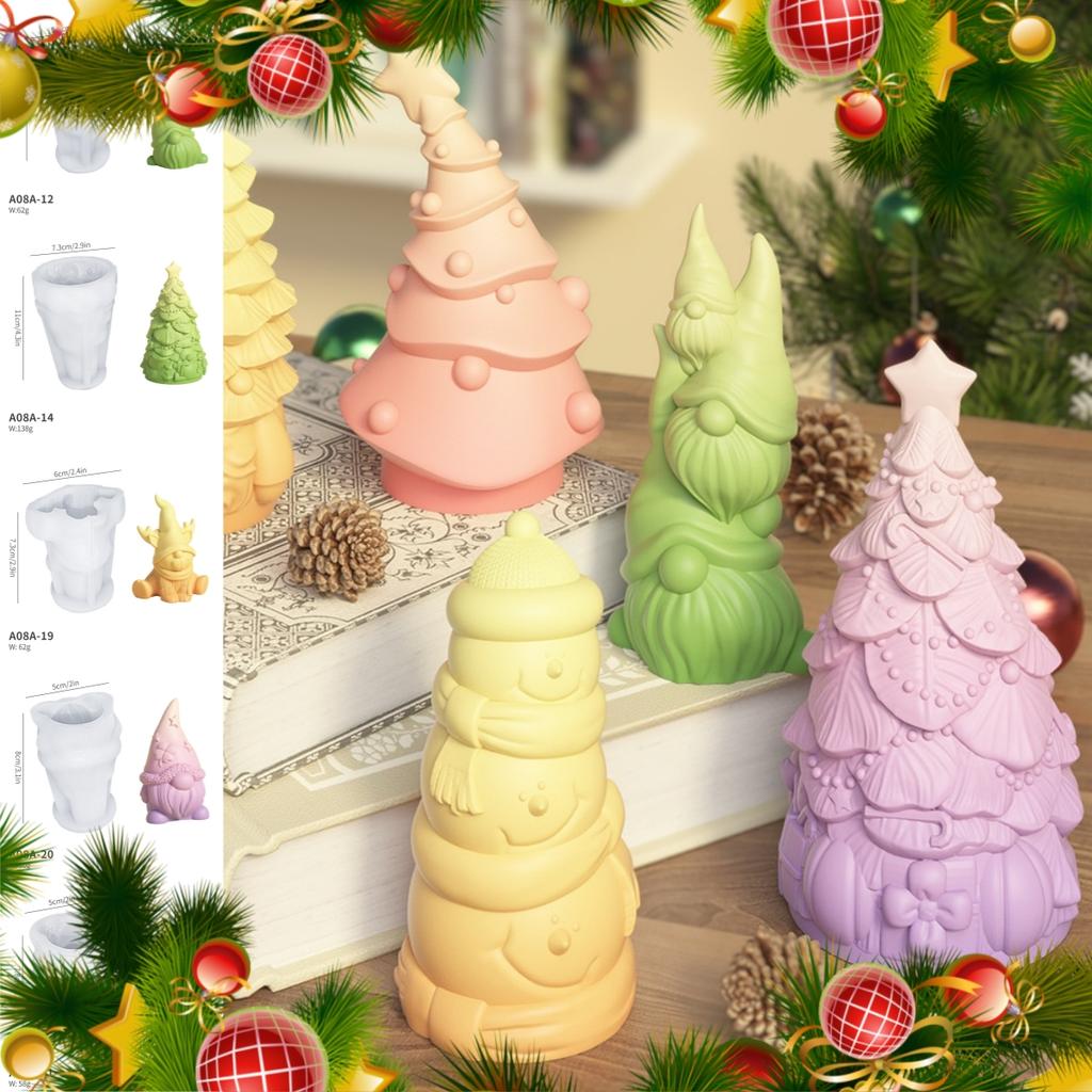 9Types Silicone Molds 3D Resin Gnomes Silicone Candle Mould Handmade Candle Mould 2025 Xmas Gift Home Decor