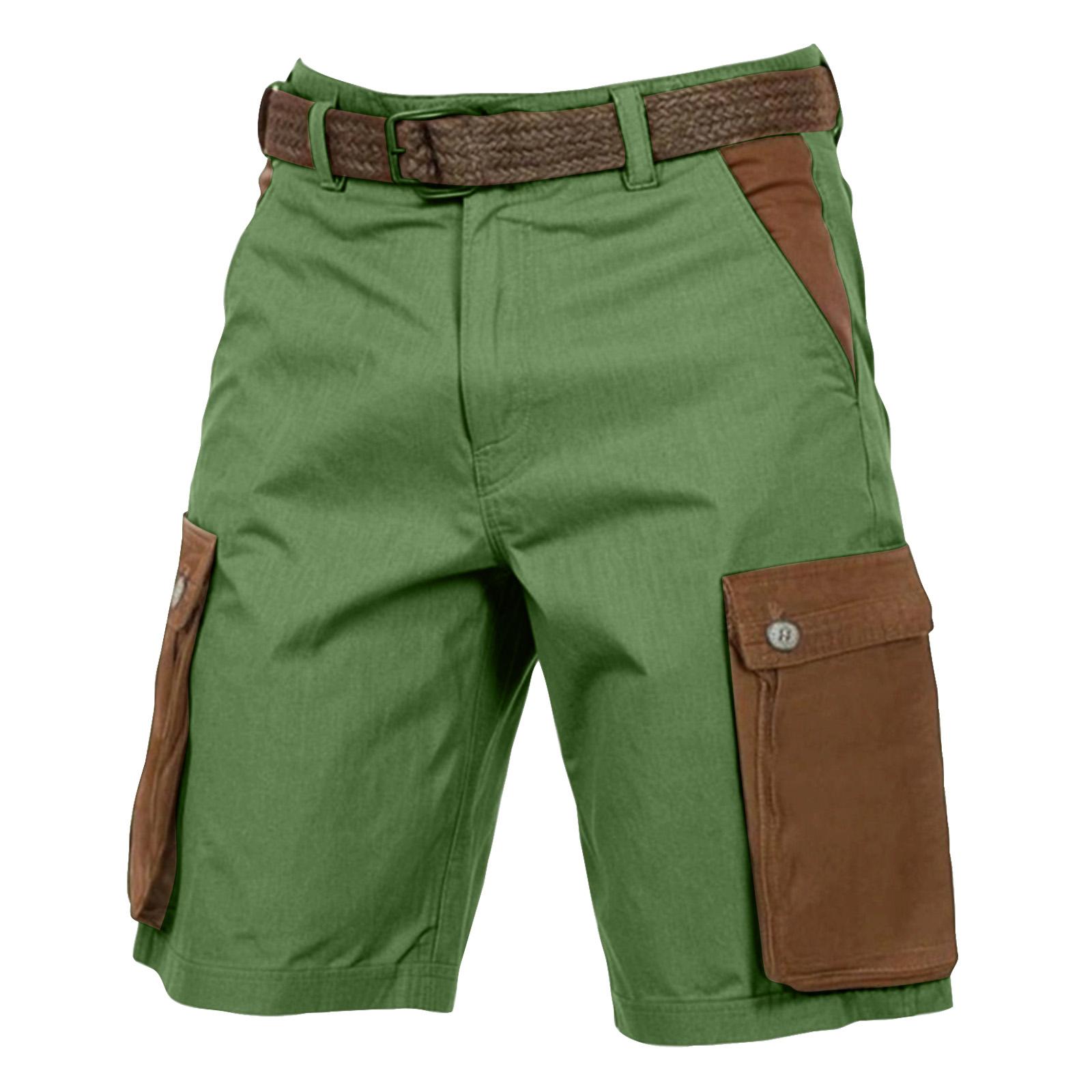 Men s Outdoor Loose Casual Multi-Pocket Workwear Beach Sports Shorts S
