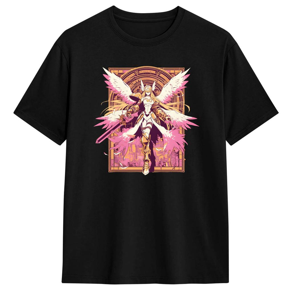Angewomon T-Shirts Fashion Pure Cotton Tee Shirt Crew Neck Short Sleeve T Shirts Summer Tops