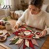 Handmade Ornament Making Supplies Christmas DIY Quilted Bow Sewing Craft Kit, Pre-cut Patchwork Sophisticated Crafting Set Set, Holiday Door