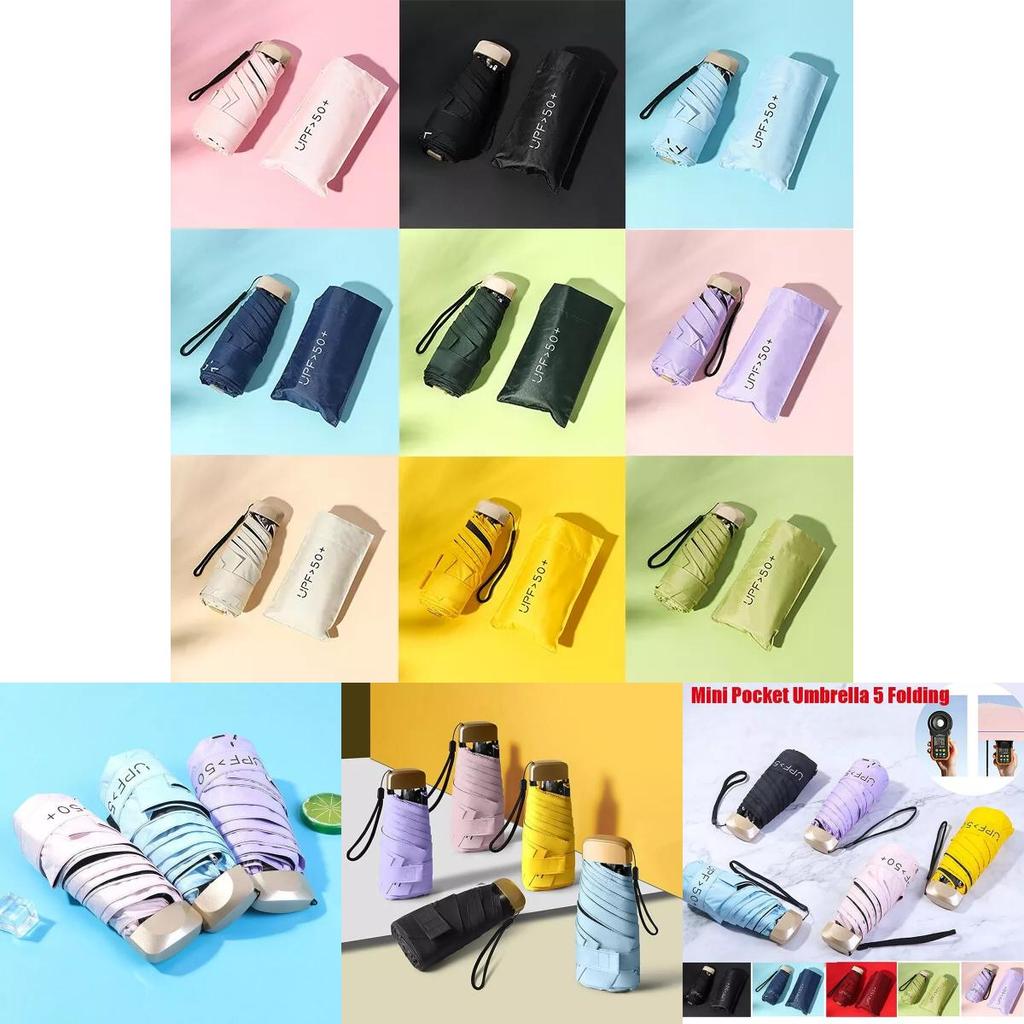 Stylish And Compact Folding Sun Umbrella For Women With Uv Protection And Rain Shield