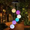 Dimmable Solar Wind Chimes Solar Powered Crystal Ball New LED Light  Outdoor