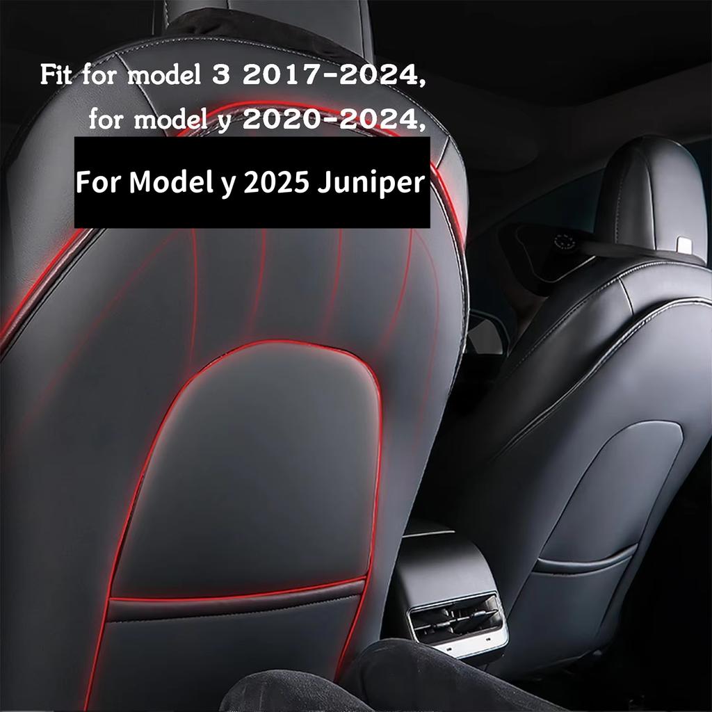 For Tesla Model Y Juniper 2025 & Model Y 2019-2024 & Model 3 2017-2025 Highland Rear Seat Anti Kick Pad Anti Kick Mat Seat Cover