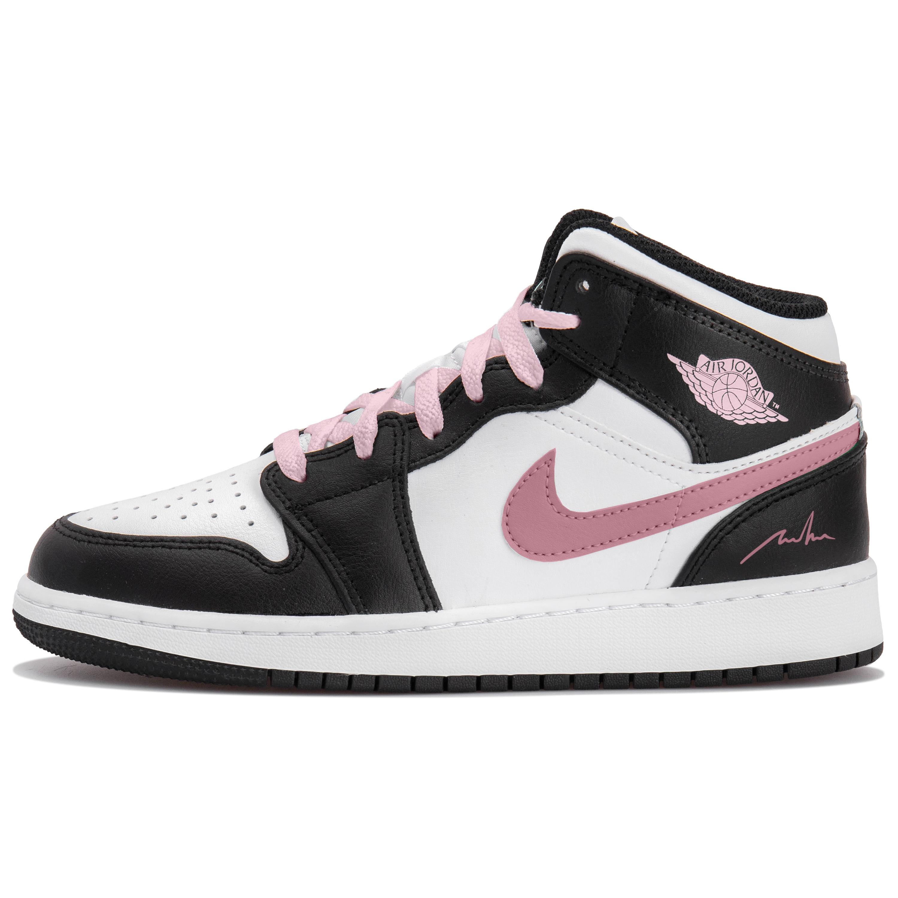 

Jordan Air Jordan 1 High top Vintage Basketball Shoes Women s White Black Pink DQ8423-103(Team-S-BOX) 38.5