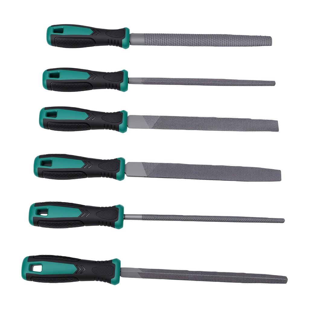 6 Pcs File Set with Ergonomic Rubber Handle Portable File Kit for Woodworking Jewelry Repair