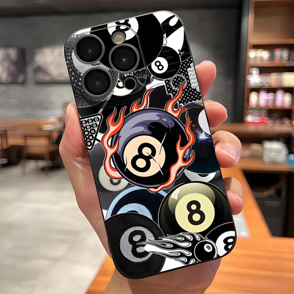 Billiard Fashion Number 8 Phone Case For IPhone 17 Pro Max 15 Pro 16 14 Plus 12 13 Mini 11 Pro Shockproof Soft Cover