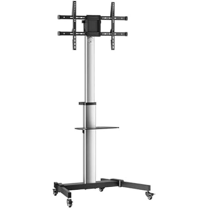 Support de Sol avec Roulette AISENS FT86TRE-197 pour Moniteur/TV 37-86 Noir-Argent
