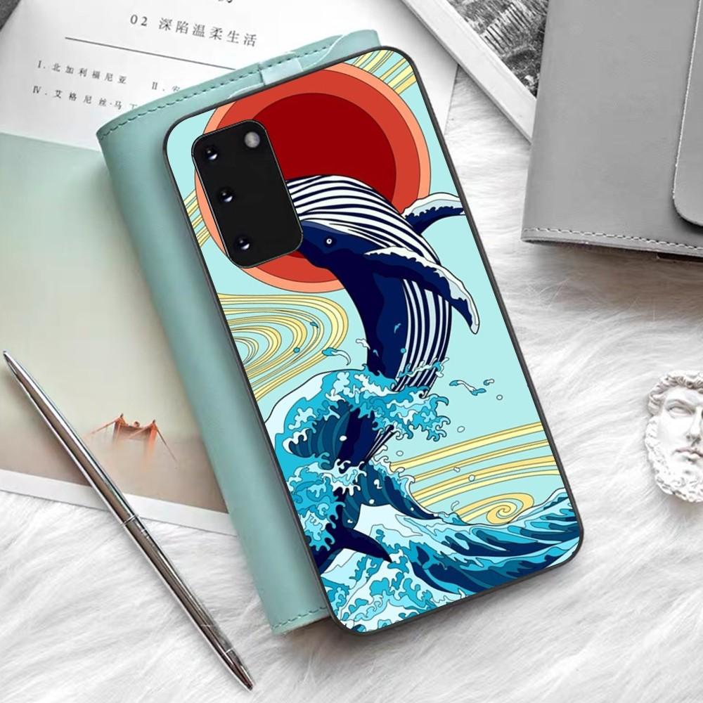 Japanese Wave Anime Dragon Phone Case For Samsung S 9 10 20 21 22 23 30 23 24 Plus Lite Ultra FE S10lite Fundas