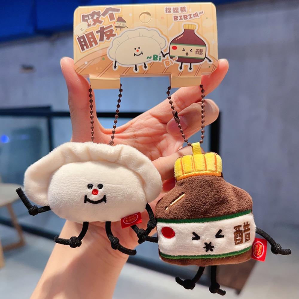 

Furry Plush Dumpling Keychain Vinegar Jar Plush Dumpling Keyring Dumpling Doll Keychain Pendant style A