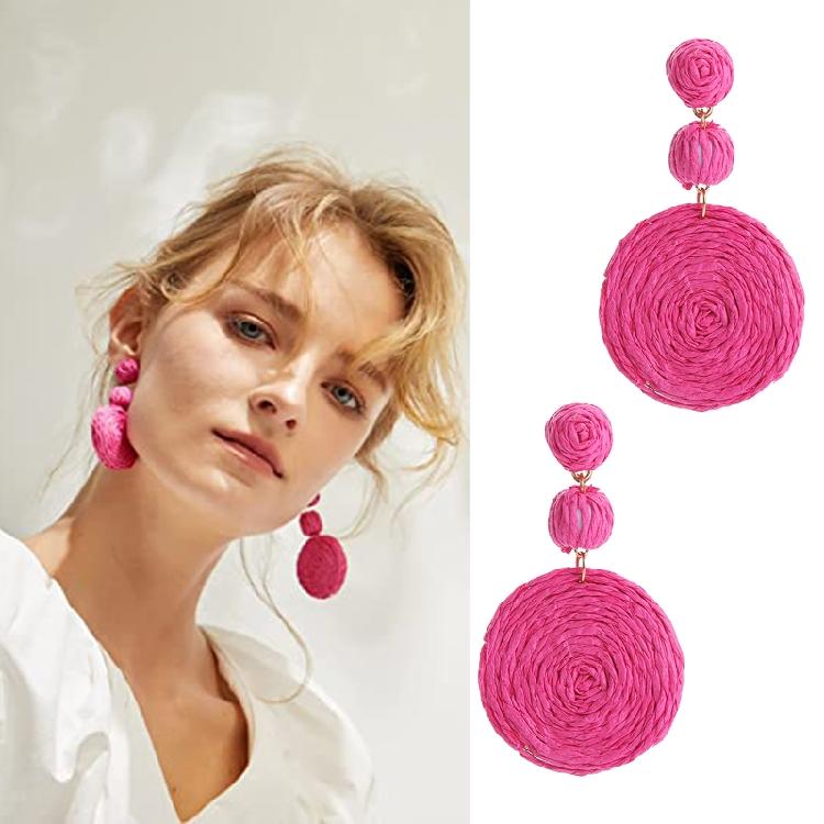 Big Round Geometric Hoop Earrings Summer Beach Boho Pendant Exaggerated Earrings