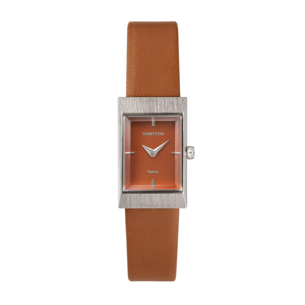 Leomteun Women'S Leather Band Watch Rumton Grid Tan Silver