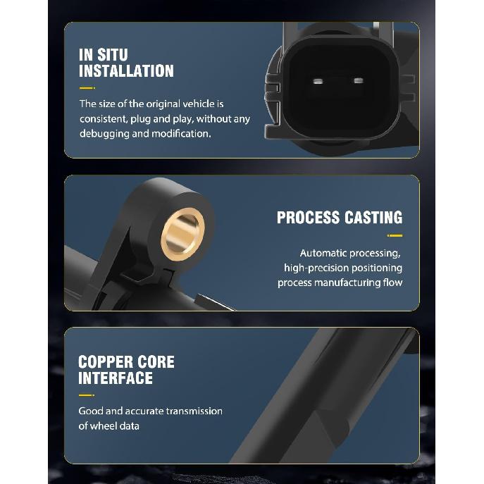 OCPTY ABS Wheel Speed Sensor Set of 4 for Ram 1500 2010-2012, Front Rear Left Right Wheel Speed Sensors, Replace 68060333AA 56028668AA