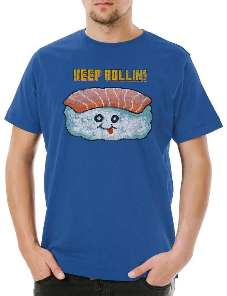

Sushi Keep Rollin Mens T-Shirt Fish Fish Addiction Addicted Addict 2XL