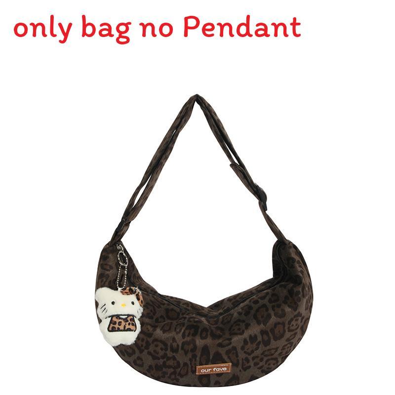 Small Faux Suede Animal Print Bag With Zipper Closure For Casual Daily Use