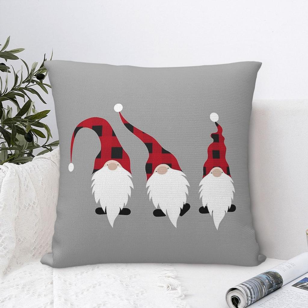 Merry Christmas Gnomes Pillowcase Double-Sided Printing Fabric Cushion Cover Gift Pillow Case Cover Home Zippered 18''