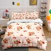 3PC Cute Teddy Bears and Hearts Print Bedding Set 1 Duvet Cover 2 Pillowcases for Adult and Children Luxury Gift Full Size