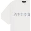 We11done Ss25 Front Crystal Decorated Logo Printed Casual Short Sleeve T-Shirt Unisex Tops WD-TT2-25-731-U-WH