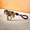 Copper Horse Lucky Bag Pendant Wealth Weaving Key Chains Chinese Zodiac Key Ring  Jewelry Gift