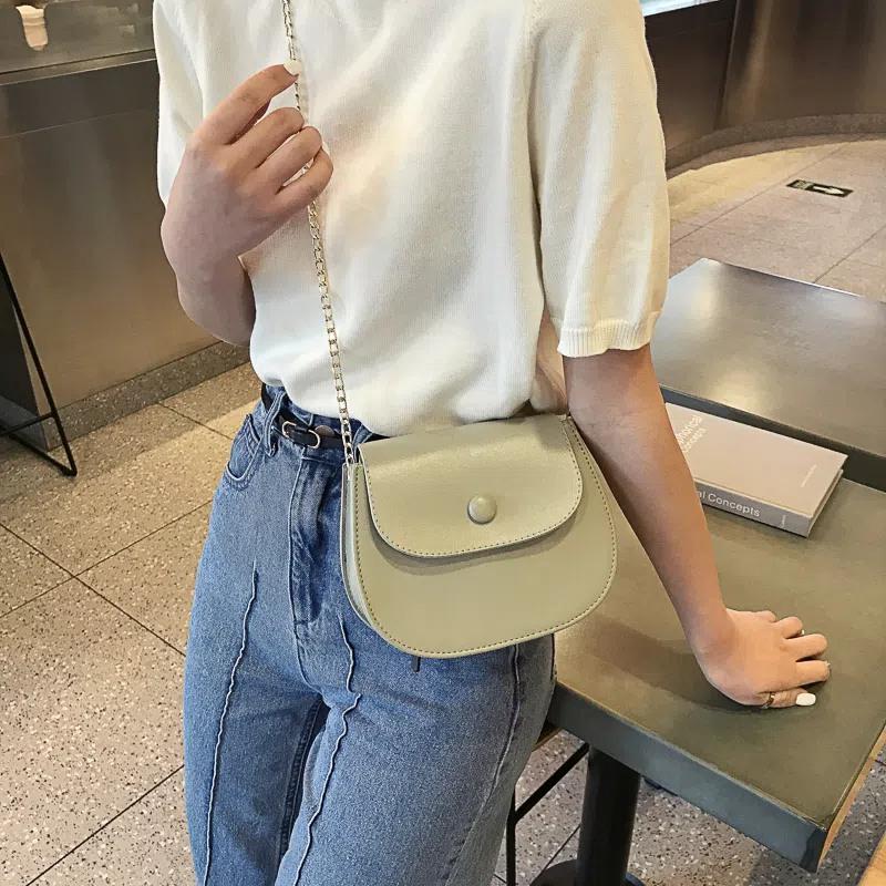 Mini Crossbody Bag Female Fashion Small Fresh Half-circle Saddle Bag Versatile Ins Single Shoulder Chain Bag Women Girls Cute Bag