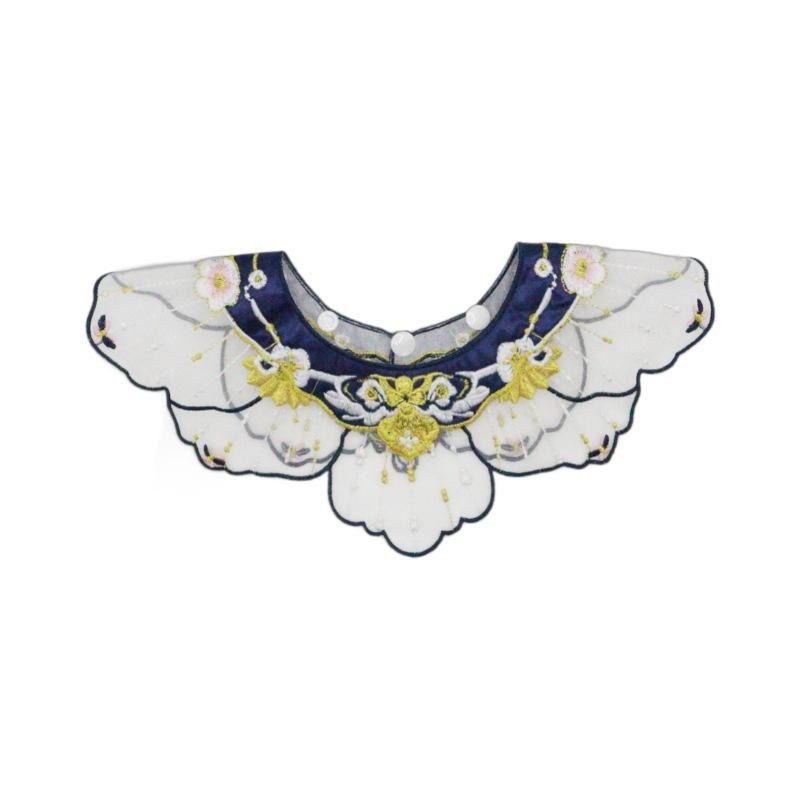 New Chinese-style Pet Cat Cloud-collar Red Embroidery Pet Shawl Hanfu Embroidered Scarf Neck Collar Decoration