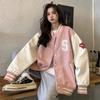  Streetwear Bomber Jacket Women Oversized Varsity Jackets College Uniform Harajuku Fashion Korean Pink Baseball Coat
