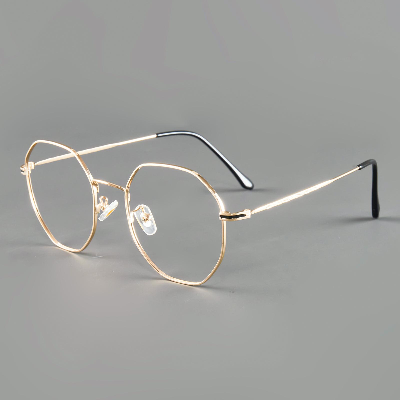 

Advanced Metal Polygon Anti-blue Light Myopia Glasses Unisex INS Style Personality Anti-Blue Light Eyeglasses 0 To -4.0 0