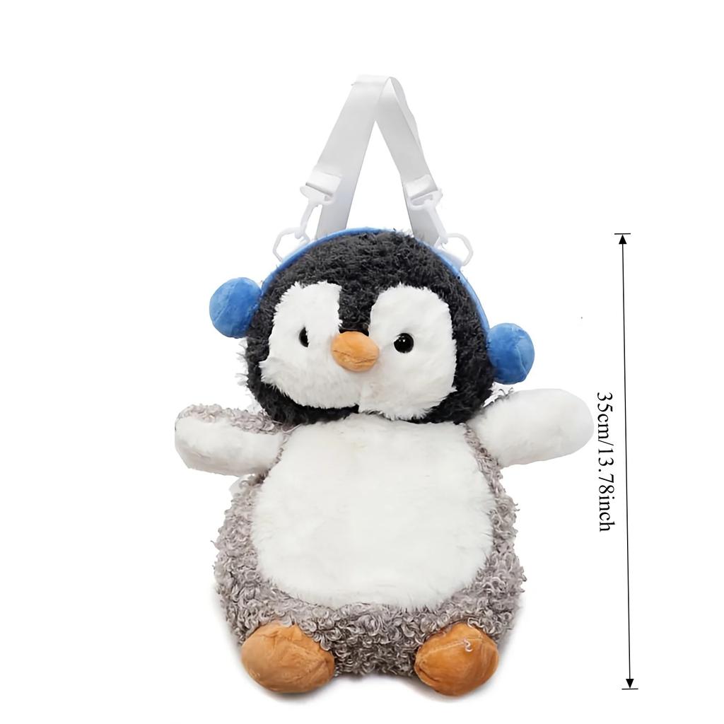 Sevimli Penguen Peluş Çapraz Askılı Çanta Kabarık Kıvırcık Saçlı Hayvan Dolması Bebek Kawaii Peluş Jk Sırt Çantası Kadınlar İçin Çanta Doğum Günü Hediyesi