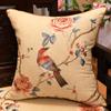 Traditional Flower Bird Embroidered Cushion Cover Backrest Cotton Linen Pillow Cover Sofa Lumbar Pillowcase