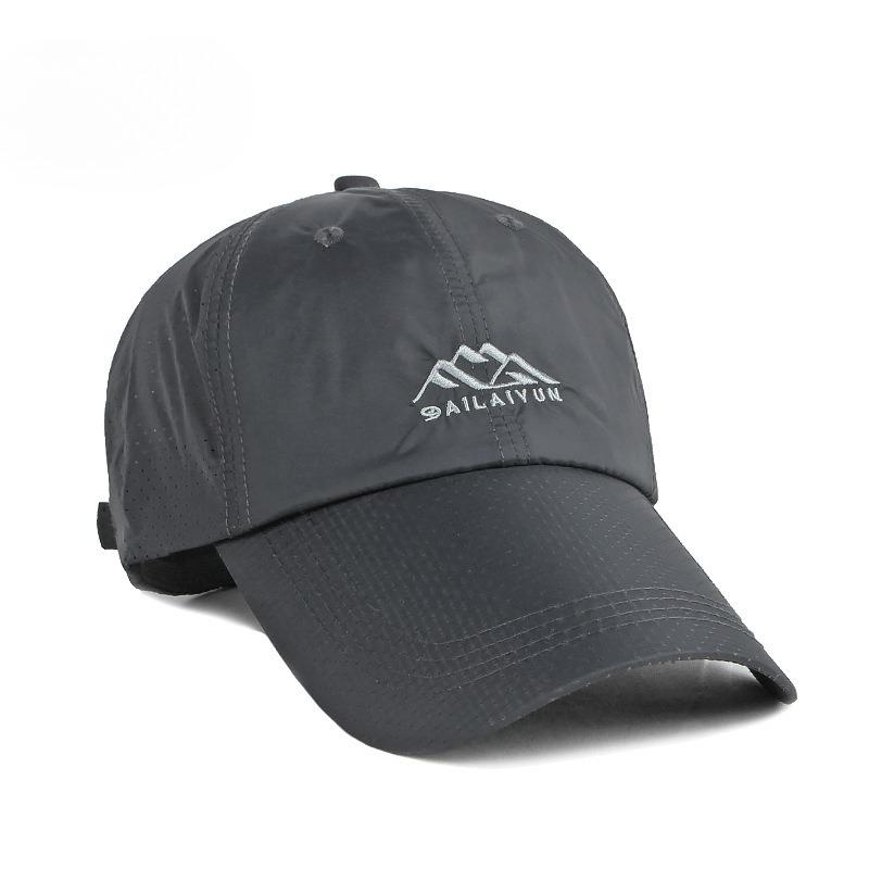 Summer Quick Dry Baseball Cap for Men Women Outdoor Long Brim Sun Hat Breathable Mesh Sports Hat Mountain Embroidery Duckbill Cap
