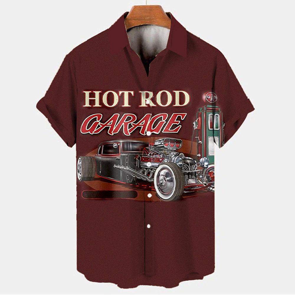 Hawaiian Men's Shirt, Car and Motorcycle Men's Short-sleeved Collared Shirt 2026