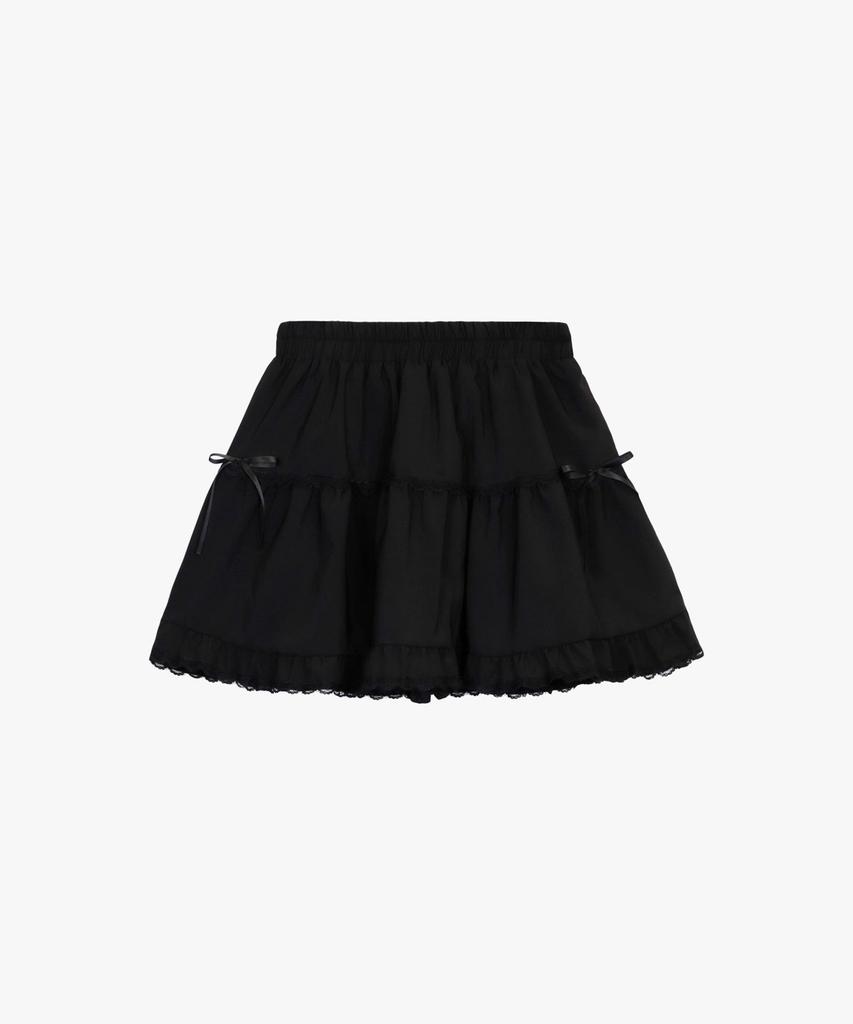 Pink Pineapple Wiggly Lace Skirt_Black