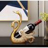 European Swan Wine Rack Ornaments Resin Swan Couple Statue Home Living Room Table Wine Cabinet  Animal Figurines Decorations