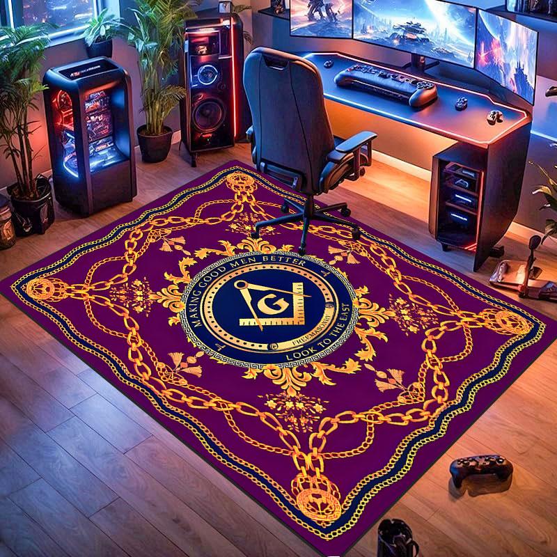Freemason symbol rug, suitable for living room, bedroom, game room, computer room and home décor.