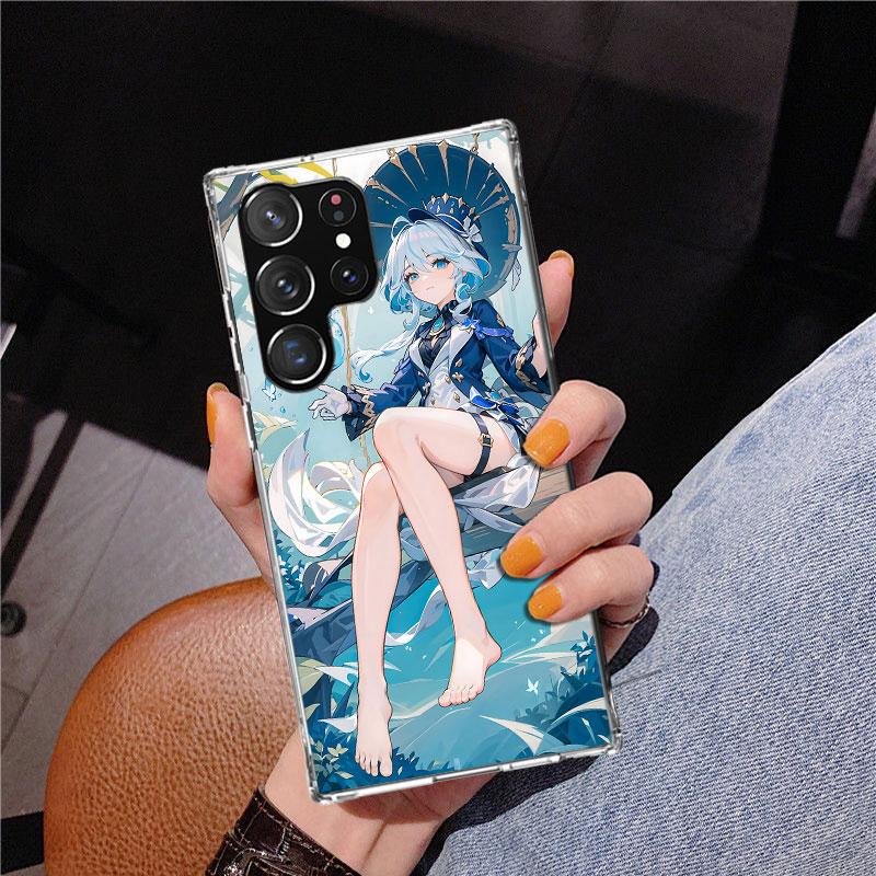 Cute Furina Genshin Impact Phnoe Case for Samsung Galaxy S26 S25 Edge S23 S24 Ultra S22 Plus S21 S20 FE Unique Cover Soft Coque