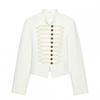 Womens Loose Fit Stand Collar Short Jacket Casual Long Sleeve Outerwear 2026