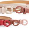 Color Vintage Trouser Dress Belts Horseshoe Buckle Waistband Decorative Waist Strap Leather Belt
