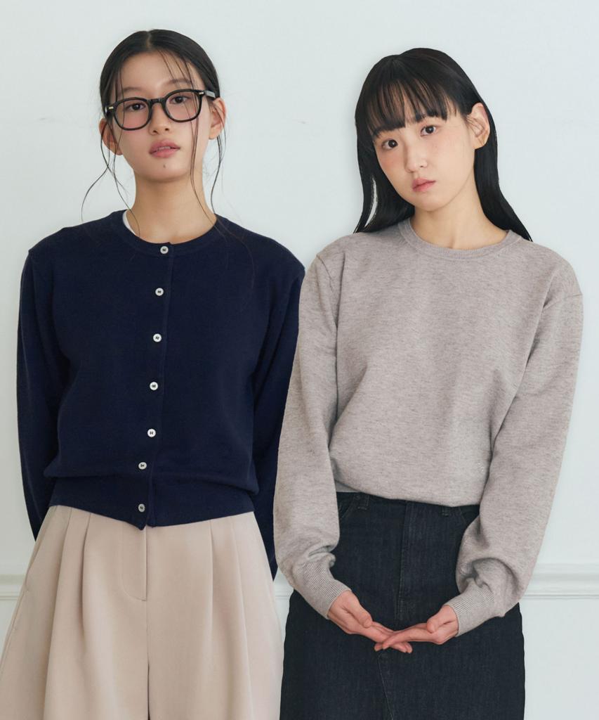 KNIZURE Daily Soft Cardigan & Pullover Set 4 Types (Select 2) (O Type)