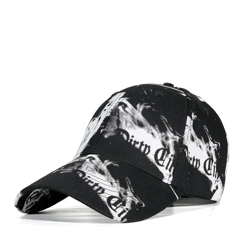 Hard Top Printed Cotton Baseball Cap Men Women Graffiti Duck Tongue Hat Casual Sun Shade Sunscreen Hat