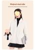 Women's 2026 Double-Sided Fleece Jacket: Grey, Warm Stand Collar, Trendy Autumn/Winter Outerwear