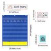 Calendar Pocket Chart for Kids Tags Card Homeschool Back Weekly with 89 Cards Wall