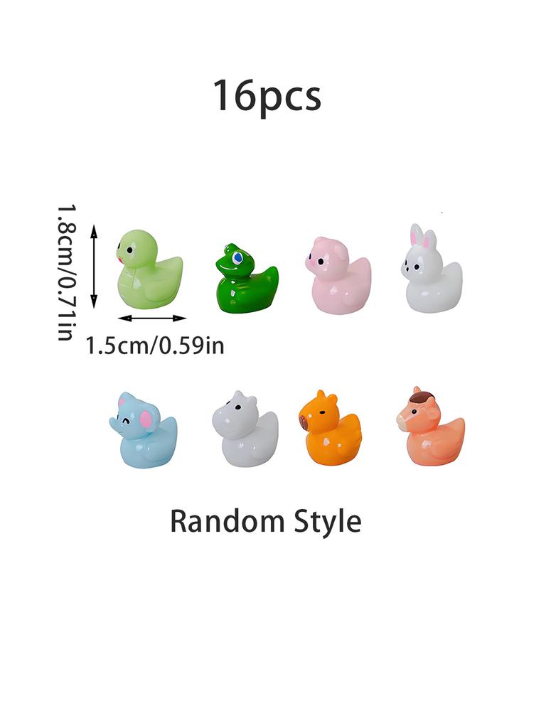 Non-Toxic 8/16Pcs Animal Duck Figurines Collection Resin Kapibara Rabbit Snake Pig Decor For Fairy Garden Christmas Gift